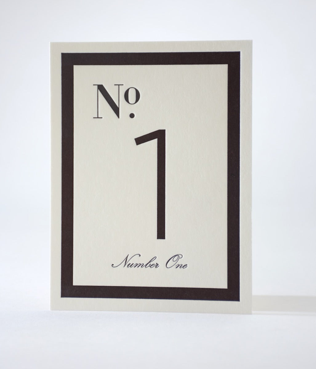 Classic B&W Table Numbers 1 - 9