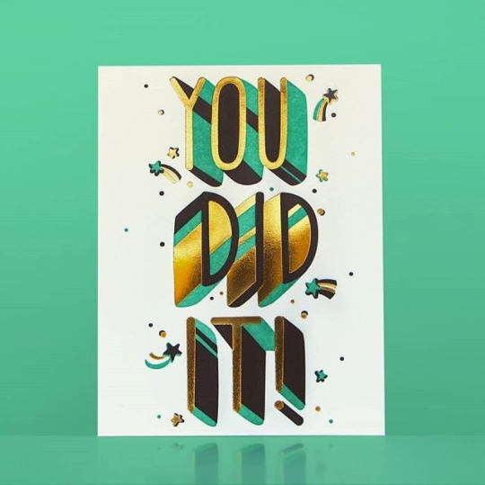 Elum Designs Success Star Letterpress Greeting Card