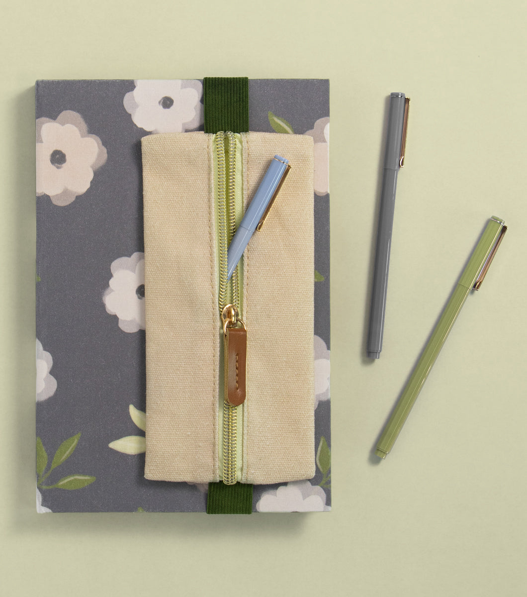 Floral Journal + Fabric Pouch
