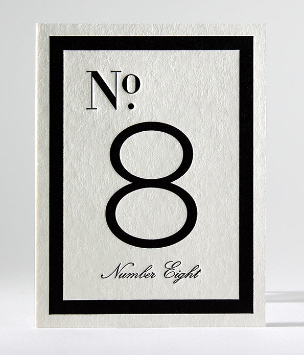 Classic B&W Table Numbers 1 - 9